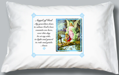 Guardian Angel Pillowcase: Traditional/Blue